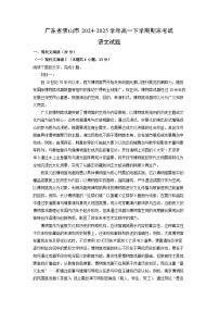 广东省佛山市2024-2025学年高一下学期期末考试语文试卷（解析版）