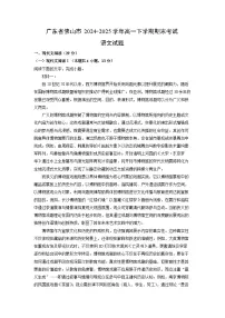广东省佛山市2024-2025学年高一下学期期末考试语文试卷（解析版）