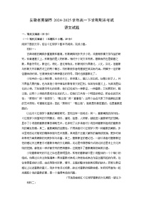 安徽省芜湖市2024-2025学年高一下学期期末考试语文试卷（解析版）