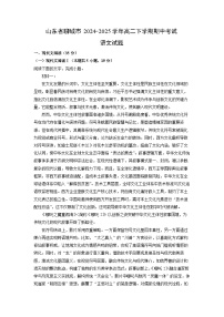 【语文】山东省聊城市2024-2025学年高二下学期期中考试试题（解析版）