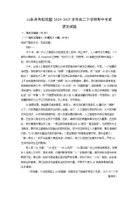 【语文】山东省名校联盟2024-2025学年高二下学期期中考试试题（解析版）