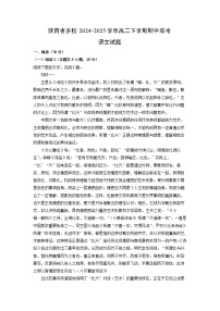 【语文】陕西省多校2024-2025学年高二下学期期中联考试题（解析版）