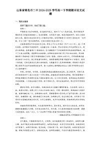 山东省青岛市二中2024-2025学年高一下学期期末语文试题（含答案）