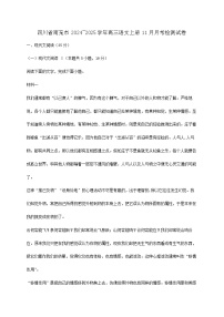 四川省南充市2024~2025学年高三语文上册11月月考检测试卷【附答案】