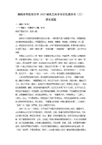 湖南省名校联合体2025届高三高考考前仿真联考（二）语文试题（解析版）
