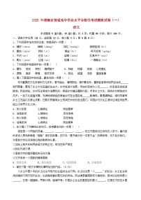 湖南省2025年普通高中语文学业水平合格性考试第一次模拟检测试题含解析 (1)