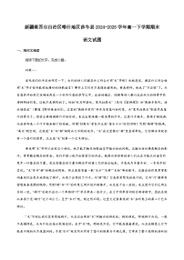 新疆维吾尔自治区喀什地区莎车县2024-2025学年高一下学期7月期末考试语文试卷（含答案）含答案解析