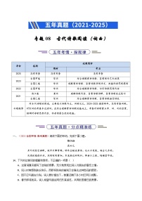 备战2026年高考语文精品试题汇编专题08古代诗歌阅读（词曲）（Word版附解析）