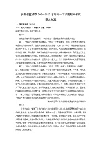 安徽省宣城市2024-2025学年高一下学期期末考试语文试题（解析版）