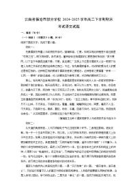 云南省临沧市部分学校2024-2025学年高二下学期期末考试语文试题（解析版）