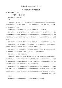 宁夏青铜峡市宁朔中学2024-2025学年高二下学期期末语文试题含答案解析