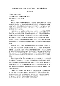 安徽省滁州市2024-2025学年高二下学期期末考试语文试卷（解析版）