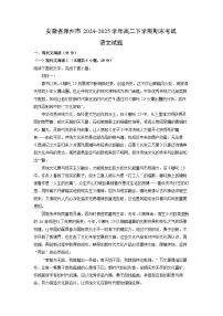安徽省滁州市2024-2025学年高二下学期期末考试语文试卷（解析版）