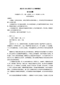 湖北省武汉市2026届高三上学期9月调研测试语文试卷（Word版附解析）