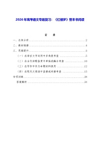 2026年高考语文专题复习：《红楼梦》整本书阅读（含练习题及答案）