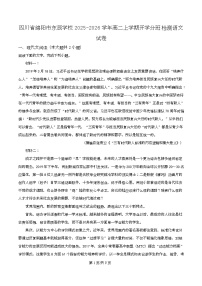 四川省绵阳市东辰国际学校2025-2026学年高二上学期开学分班检测语文试卷（Word版附解析）