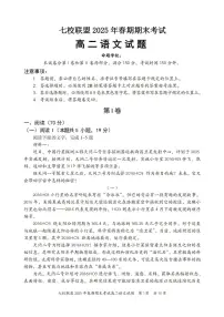 2025重庆市七校联盟高二下学期期末考试语文PDF版含解析