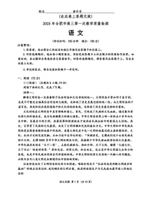 安徽省合肥市2025届高三上学期第一次教学质量检测-语文试题（含答案）