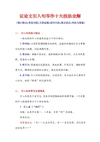 专题14 议论文引入句写作十大技法全解-2026年高考语文作文提分技法讲练（全国通用）