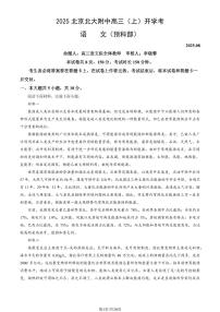 2025北京北大附中高三（上）开学考语文 (教师版)试卷