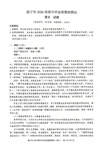 广西南宁市2026届高三上学期10月摸底测试 语文 PDF版含解析