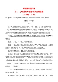 高考语文讲义专题二　十二　小说阅读专项练•探究主旨意蕴
