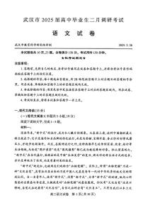 2025届武汉市高三下学期二月调考语文试题及答案