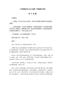 重庆市九龙坡区2025-2026学年高三上学期11月期中考试语文试题（含答案）