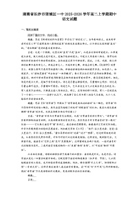 湖南省长沙市望城区一中2025-2026学年高二上学期期中语文试题（含答案及解析）