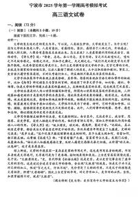 宁波市2025学年第一学期高考模拟考试（宁波一模）语文