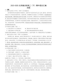 2023-2025北京重点校高二（下）期中语文汇编：词语