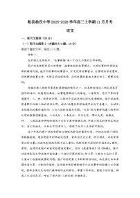 陕西省咸阳市乾县杨汉中学2025-2026学年高三上学期11月月考语文试题（含答案）