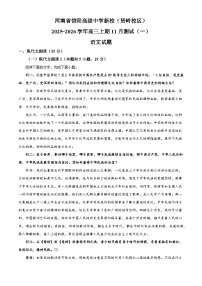 河南省信阳市高级中学2025-2026学年高三上学期11月月考语文试题（含答案及解析）