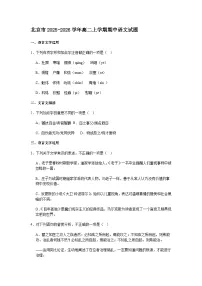北京市2025-2026学年高二上学期期中语文试题（含答案）