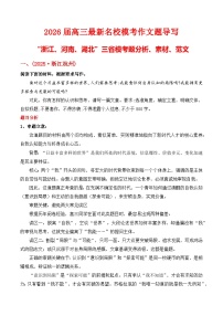 2026届高三最新名校模考作文题导写“浙江、河南、湖北”三省模考题分析、素材、范文-2026年高考语文作文热点新闻素材讲练（全国通用）