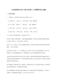 山东省济南市2025~2026学年高二上学期期中语文试卷（含答案）