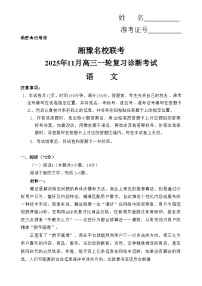 湘豫名校联考2025-2026学年高三上学期11月月考语文试题（含答案）含答案解析含答案解析