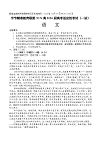 四川省字节精准教育联盟2026届高三上学期一模考试语文试题（含答案）