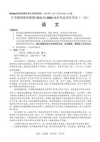 四川省字节精准教育联盟·NCS高2026届高考适应性考试（一诊）语文含答案解析
