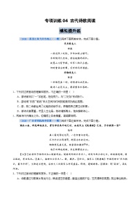 专项训练04 古代诗歌阅读（全国通用）2026年高考语文一轮复习高效培优系列习题+答案