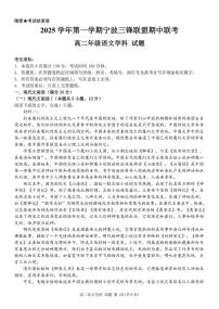 浙江省宁波三锋联盟2025-2026学年高二上学期11月期中考试语文试卷（含答案）