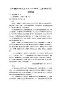 云南省昆明市嵩明县2025-2026学年高二上学期期中考试语文试卷（学生版）
