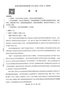 湖南省新高考教学教研联盟2026届高三年级上学期12月联考语文试卷（含答案）
