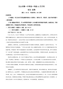 云南省文山壮族苗族自治州文山市一中2025-2026学年高一上学期11月月考语文试题（含答案）（解析版）