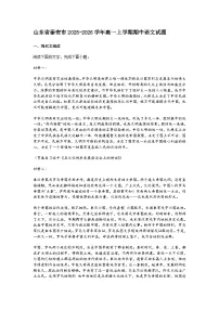 山东省泰安市2025-2026学年高一上学期期中语文试题（含答案）