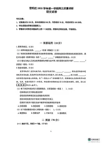 上海市普陀区2025-2026学年高三上学期一模语文试题（高考模拟）