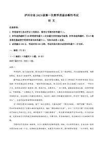 四川省泸州市2025-2026学年高三上学期一诊语文试卷（Word版附答案）