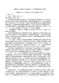 安徽省A10联盟2025-2026学年高三上学期12月学情检测语文试题（含答案）