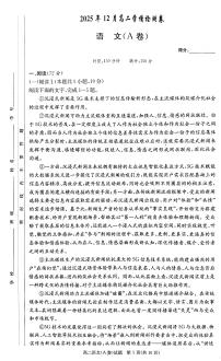湖南省新高考教学教研联盟2025-2026学年高二上学期12月学情检测语文试题（A卷）含答案含答案解析