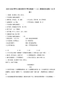 2025-2026学年上海市闵行中学分校高一（上）质检语文试卷（12月份）-自定义类型